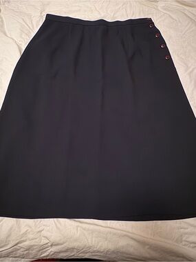 Talbots Side-Buttoned Black Skirt